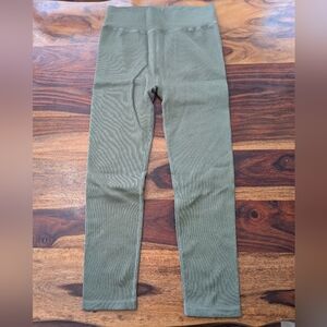 CALVIN KLEIN Large Ribbed Performance 7/8 Legging High Rise Green, Size Large